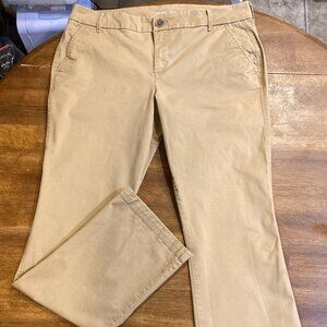 Old Navy Tan Mid-Rise Boot-Cut Khakis for Women Size 12 EUC